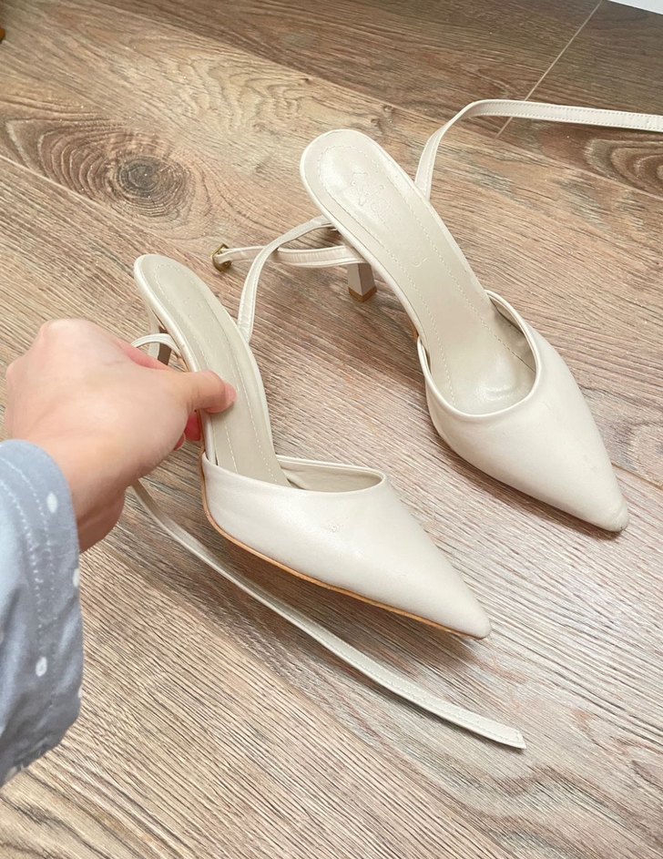 Beyaz Stiletto Topuklu Kadın Abiye Ayakkabı - Görsel 3