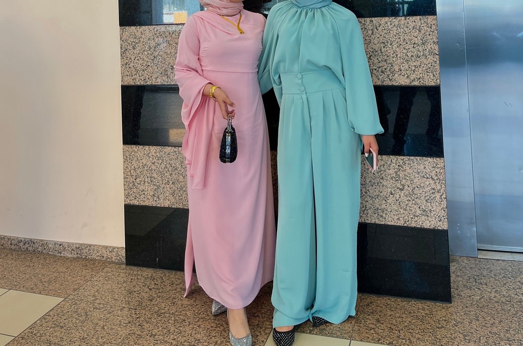 Milla Pudra Pembe Drapeli Uzun Abiye Elbise - Görsel 2