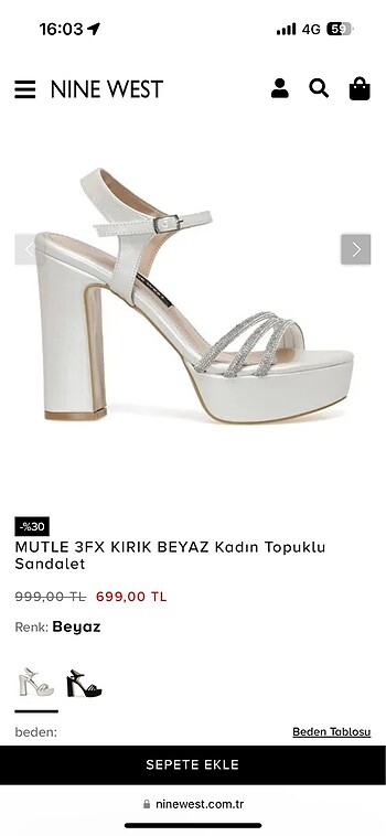 Nine west beyaz ayakkabı