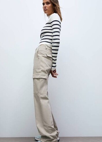 Pull&Bear Straight Fit Kargo Pantolon
