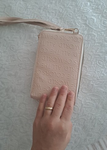 Beden Bej Baskılı Kadın Deri Çapraz Çanta