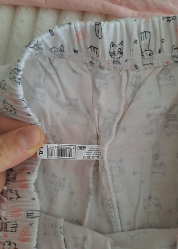 l Beden Pembe Kedi Baskılı Mini Kadın Pijama Takımı
