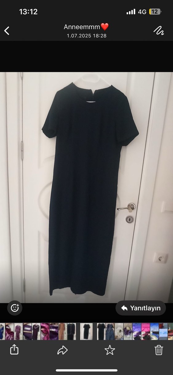 Uzun Kollu Lacivert Ceketli Tesettür Elbise - Görsel 3