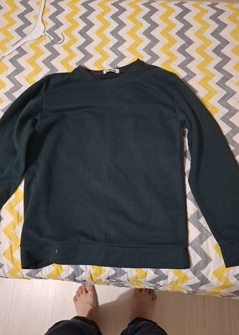 Erkek koyu yeşil Uzun Kollu Sweatshirt