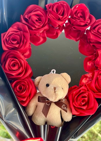 Sevgililer günü aynalı çiçek buketi (yazılı) - Görsel 4