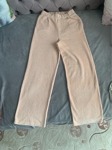 LC Waikiki pudra rengi kadife pantolon