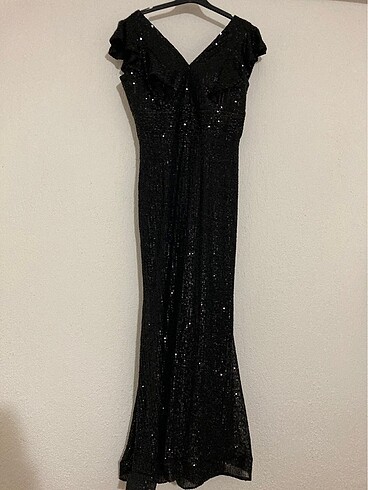 Abiyefon Payet Elbise 42 beden (XL)Siyah