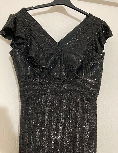 42 Beden Abiyefon Payet Elbise 42 beden (XL)Siyah
