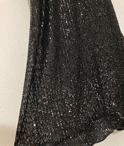 42 Beden siyah Renk Abiyefon Payet Elbise 42 beden (XL)Siyah