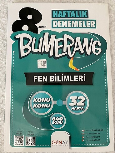 GÜNAY YAYINLARI 8.SINIF BUMERANG SORU BANKASI