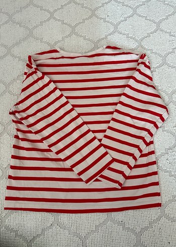 9-10 YAŞ LCW Kız Çocuk Kırmızı Çizgili Uzun Kollu Tişört - Görsel 3
