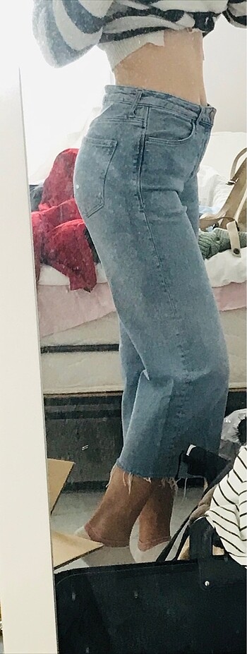 38 Beden mavi Renk Mavi jean