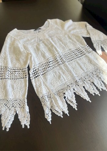 Dantel Detaylı Dilvin Beyaz Kadın Bluz - Görsel 5