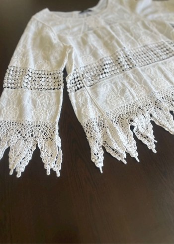 Dantel Detaylı Dilvin Beyaz Kadın Bluz - Görsel 2