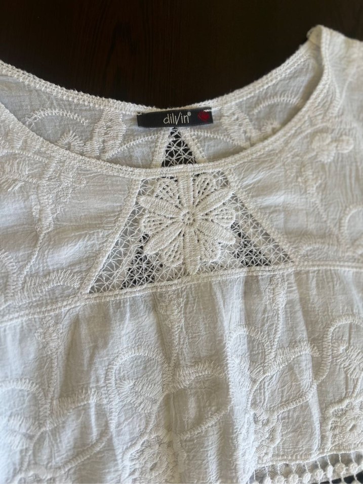 Dantel Detaylı Dilvin Beyaz Kadın Bluz - Görsel 3