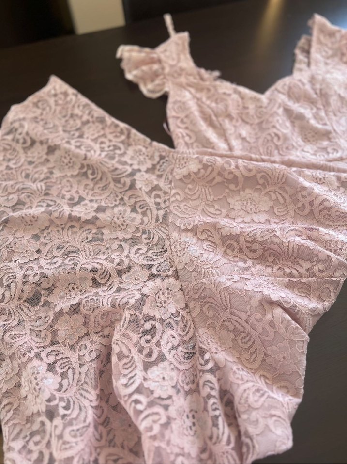 Trendyol pembe sırt detaylı elbise - Görsel 2