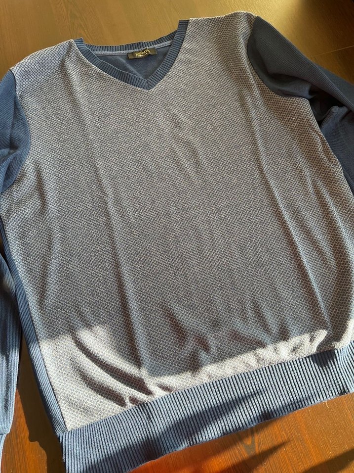 Gri V Yaka Pamuklu Fabrika Kazak - Görsel 4