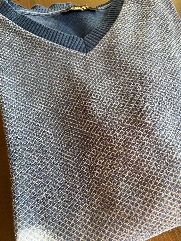 Gri V Yaka Pamuklu Fabrika Kazak - Görsel 2