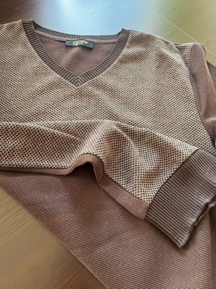 Erkek V Yaka Fabrika Triko Kazak - Görsel 2