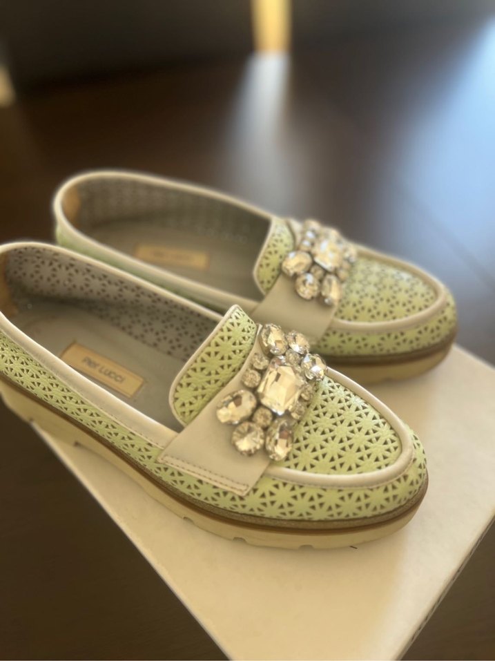 Pier Lucci Tokalı Beyaz Platform Topuklu Kadın Babet - Görsel 2