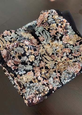 Payetli Nakışlı Uzun Gece -Abiye Elbise - Görsel 6