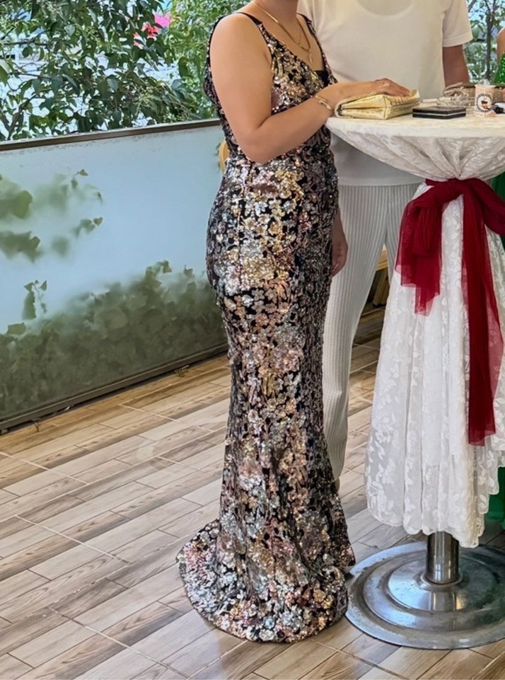 Payetli Nakışlı Uzun Gece -Abiye Elbise - Görsel 2