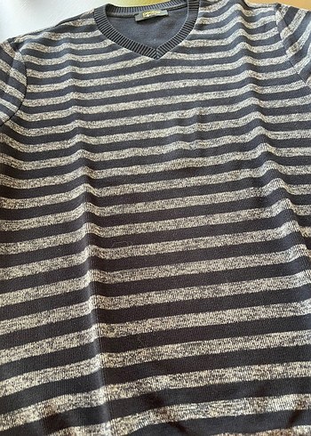 Fabrika çizgili Erkek Triko Kazak L beden - Görsel 4