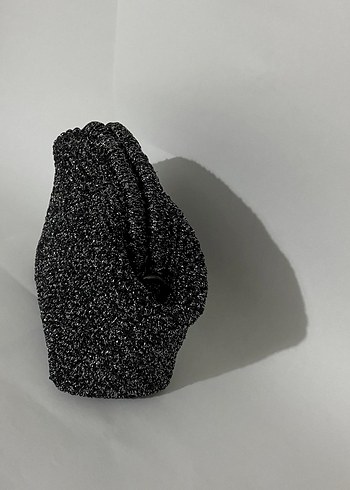 Beden siyah Renk Zincir Detaylı Siyah simli Kadın Clutch Çanta