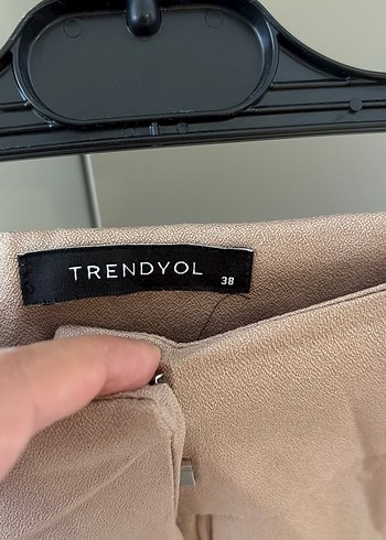 Bej Pilili Midi Kumaş Pantolon - Görsel 2