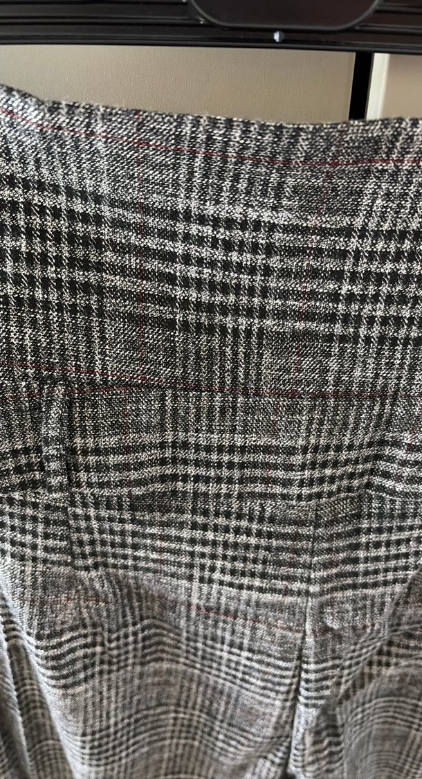 Gri Keten Salaş Midi Kadın Pantolon - Görsel 2