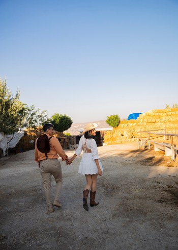 Bohem Midi beyaz elbise - Görsel 3