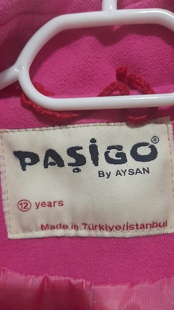 Pembe kaşe çocuk montu 