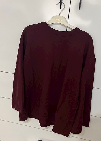 LC Waikiki Bordo Bisiklet Yaka Rahat Uzun Kollu Ust