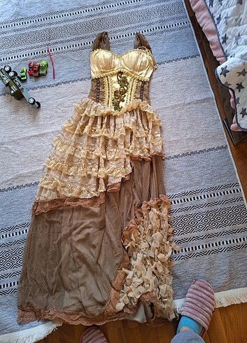 s Beden camel Renk Nişan kına elbisesi özel tasarı.