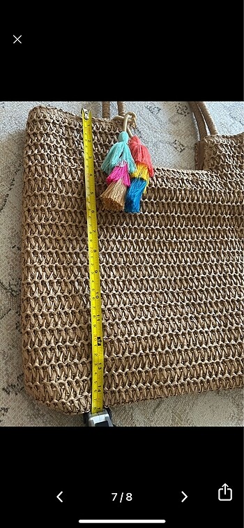  Beden camel Renk Hasır çanta