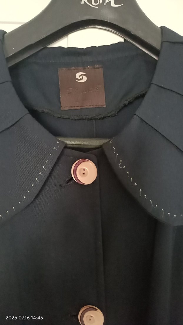 Düğmeli Lacivert astarsız ilkbahar yaz kullanılabilir kap - Görsel 4