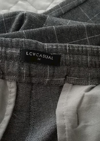 Gri Regular kareli erkek Kumaş Pantolon sonbahar - kış 34 beden - Görsel 3