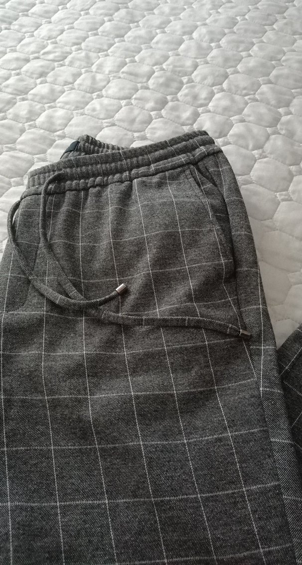 Gri Regular kareli erkek Kumaş Pantolon sonbahar - kış 34 beden - Görsel 2