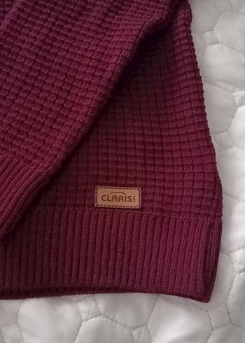 Bordo Boğazlı Triko erkek Kazak M-L uyumlu beden - Görsel 4