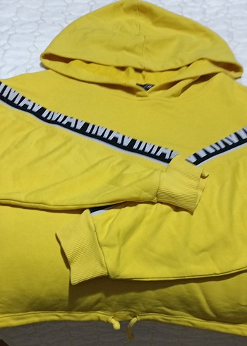 Sarı Kapüşonlu oversize Mini Sweatshirt - Görsel 3