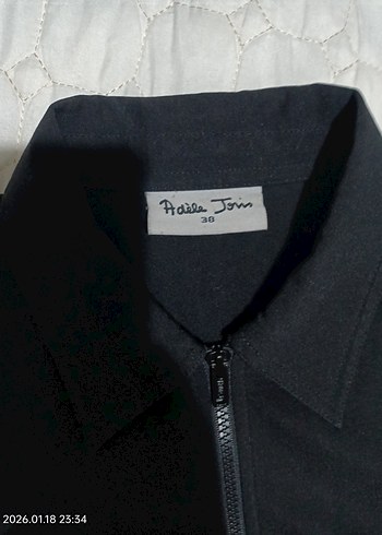 Fermuarlı Siyah dar kesim ceket - Görsel 2