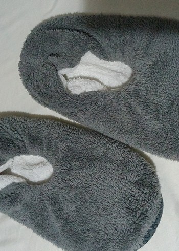 Gri Kadın Ev patiği pamuklu sağlıklı hiç kullanılmadı - Görsel 4