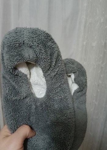 Gri Kadın Ev patiği pamuklu sağlıklı hiç kullanılmadı - Görsel 6