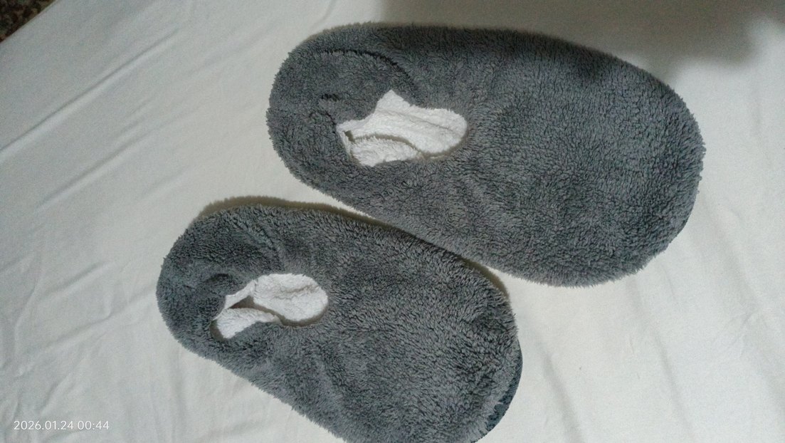 Gri Kadın Ev patiği pamuklu sağlıklı hiç kullanılmadı - Görsel 4