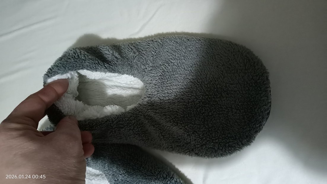 Gri Kadın Ev patiği pamuklu sağlıklı hiç kullanılmadı - Görsel 2