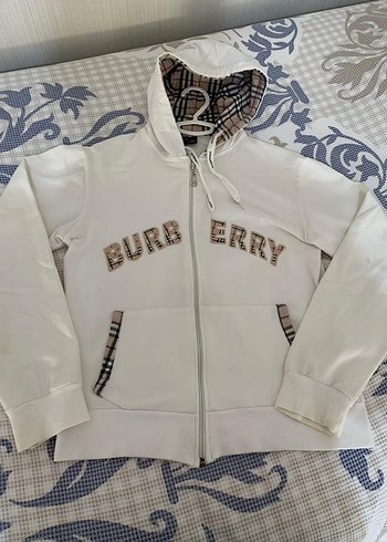 Kapüşonlu Beyaz Fermuarlı Kadın sweatshirt