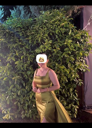 Saten Abiye Yeşil Elbise - Görsel 5