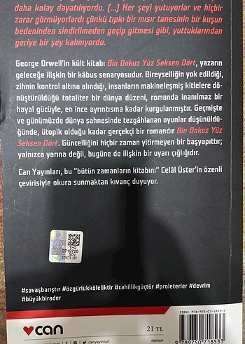 1984 - George Orwell, Çeviri Celâl Üster - Görsel 2