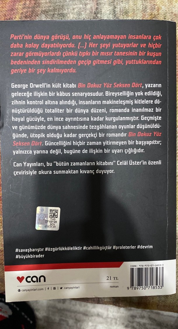 1984 - George Orwell, Çeviri Celâl Üster - Görsel 2