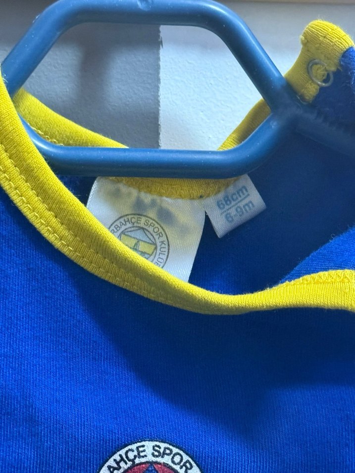 Mavi Sarı Kenarlı Bebek Body - Görsel 2